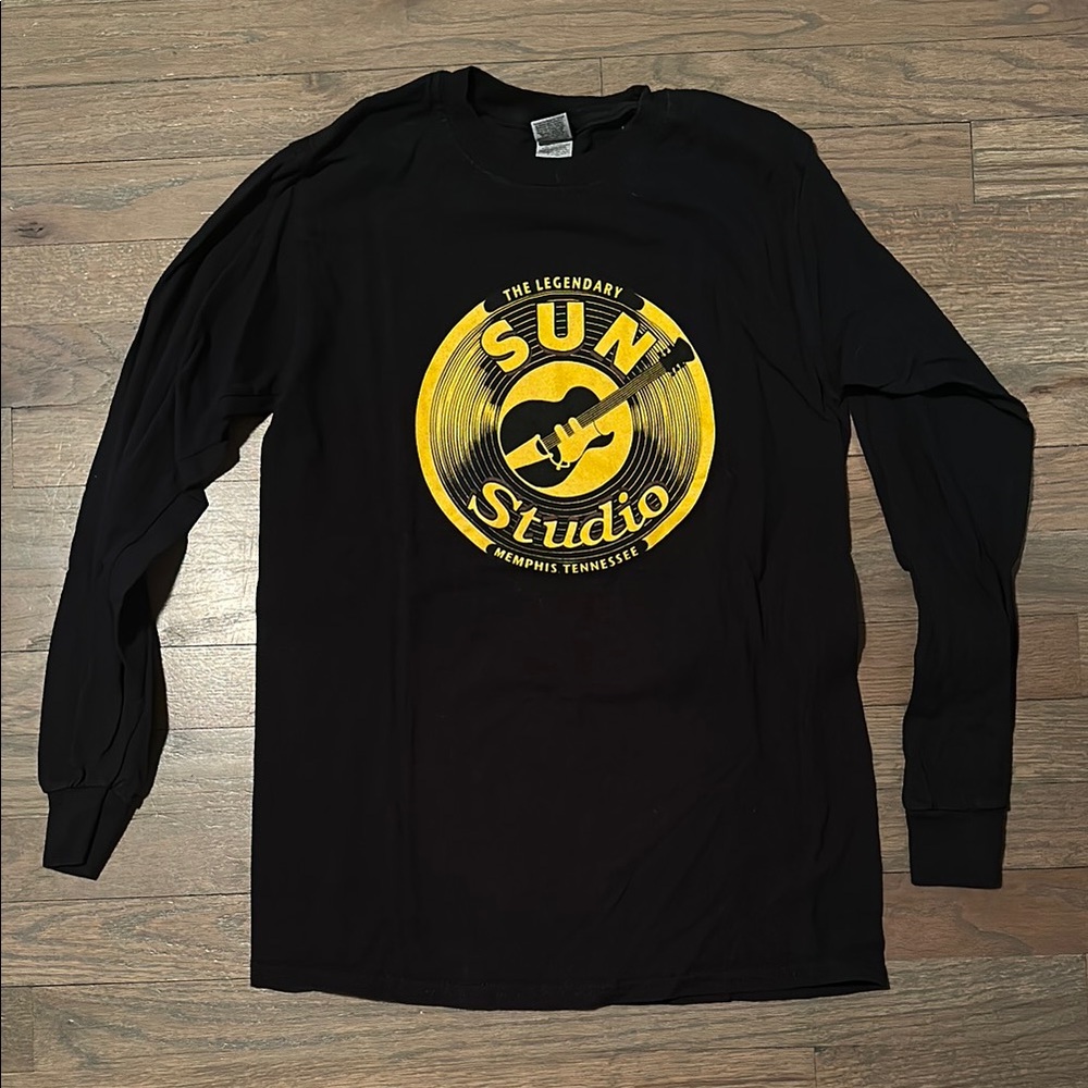 Gildan Black and Yellow Sun Studio Long Sleeve Tee